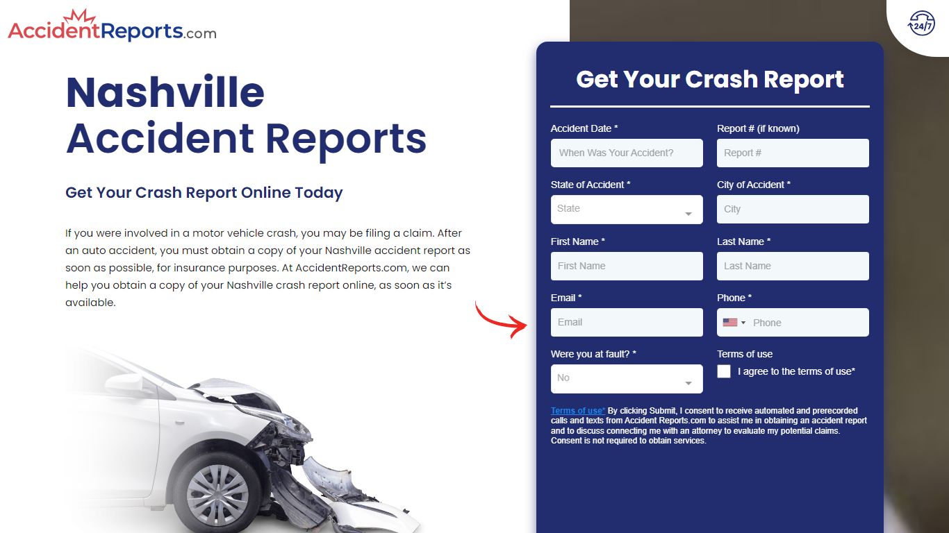 Nashville Crash Reports - PD Online Report Request | AccidentReports.com